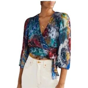 Beautiful Watercolor Wrap Top by Alice + Olivia